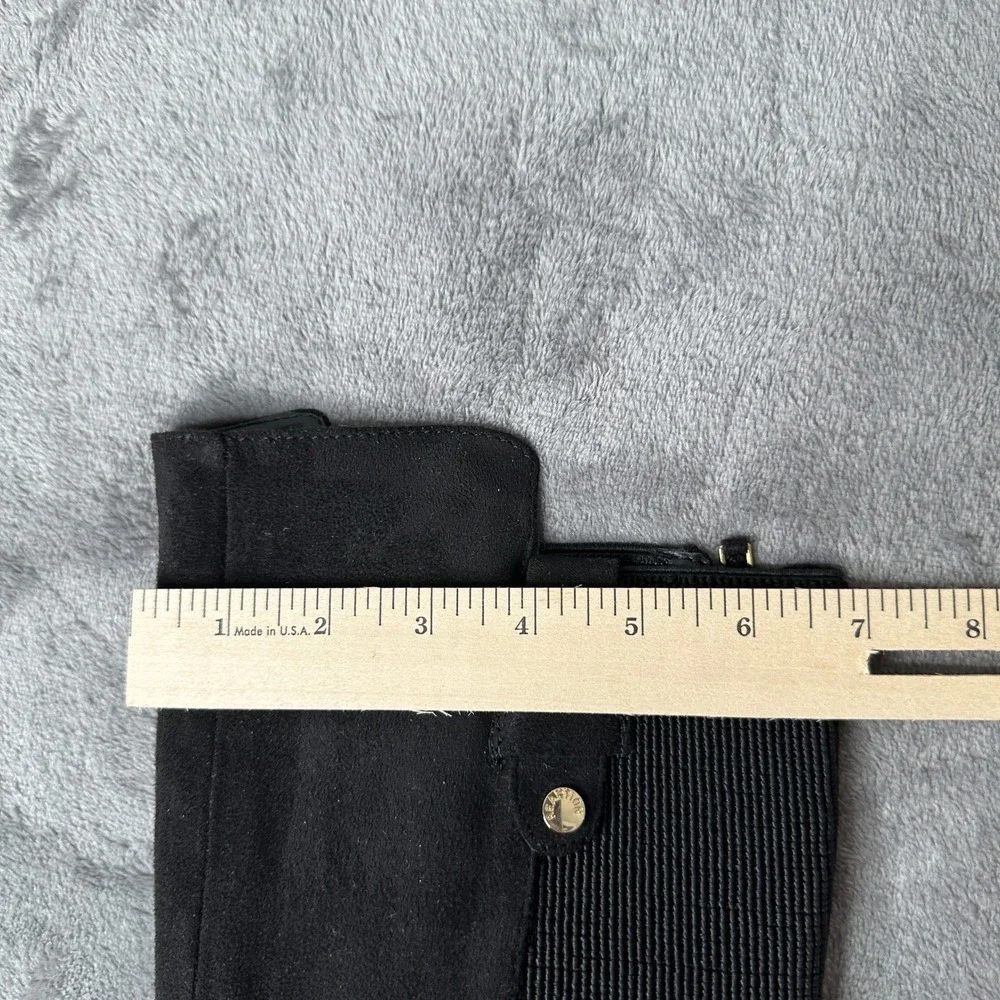 Kenneth‎ Cole Reaction WES Stretch Back Black Knee Boots Womens 6.5M Flat Zip